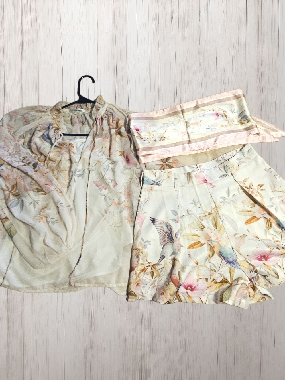 Galita Floral Print Pastel Women's Four Piece Set